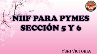 NIIF PARA PYMES
 SECCIÓN 5 Y 6

         Yuri Victoria
 