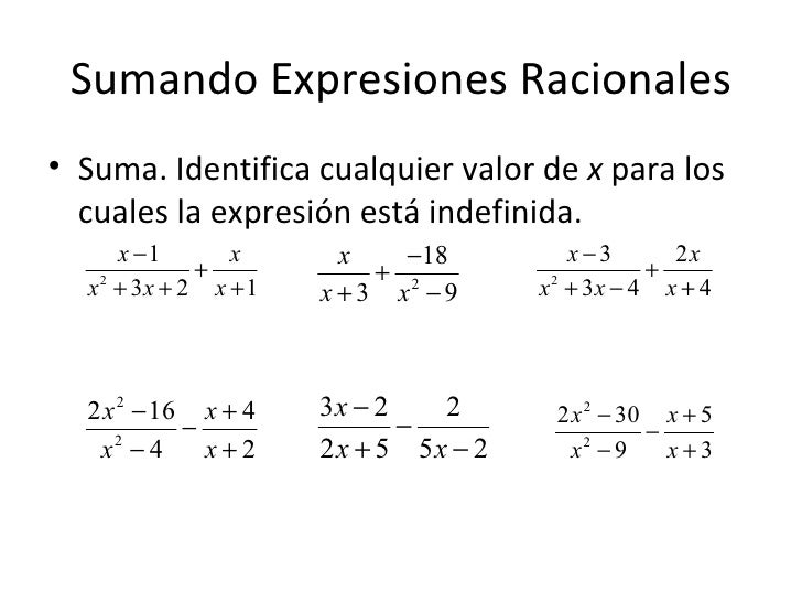 Sumando y Restando Expresiones Racionales