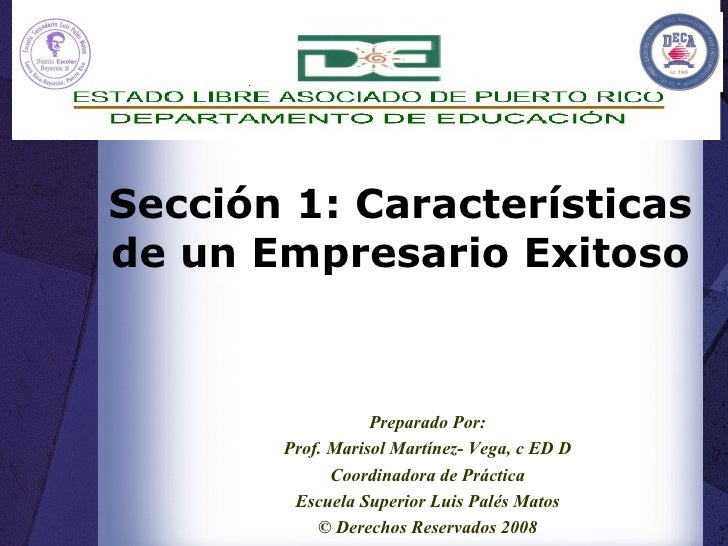 seccion 1 caracteristicas de un empresario exitoso
