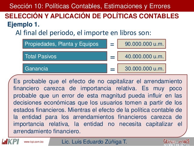 Seccion 10 politicas contables luis zuñiga