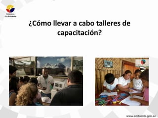 ¿Cómo llevar a cabo talleres de
capacitación?
 