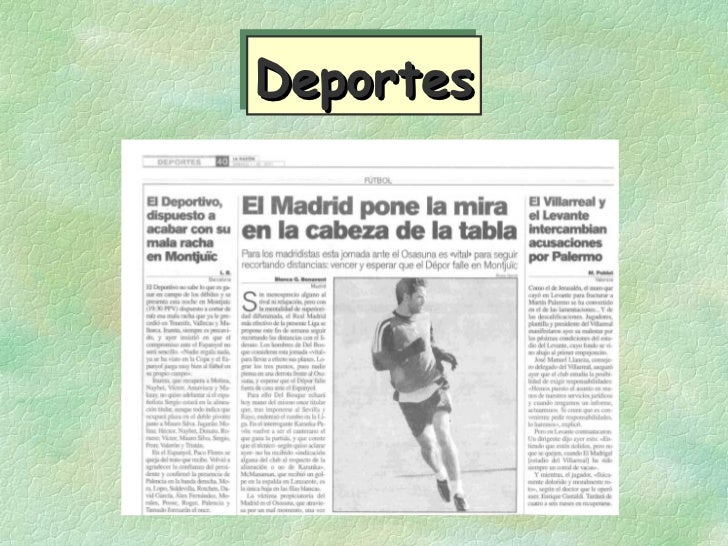 Secciones De Un Periodico