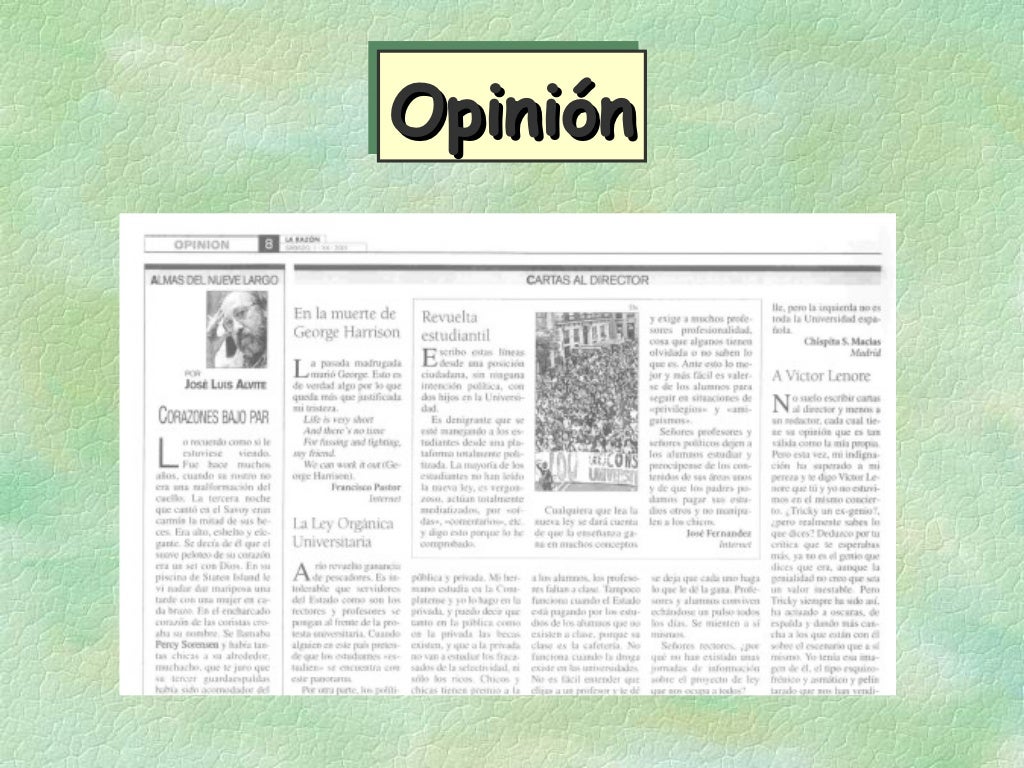 Secciones del Periódico