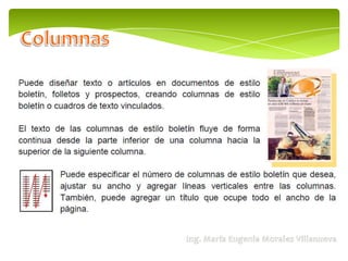 Secciones y columnas