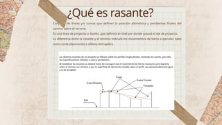 Linea Rasante Seccion Transversal de topografia aplicado en ingenieria | PPTX