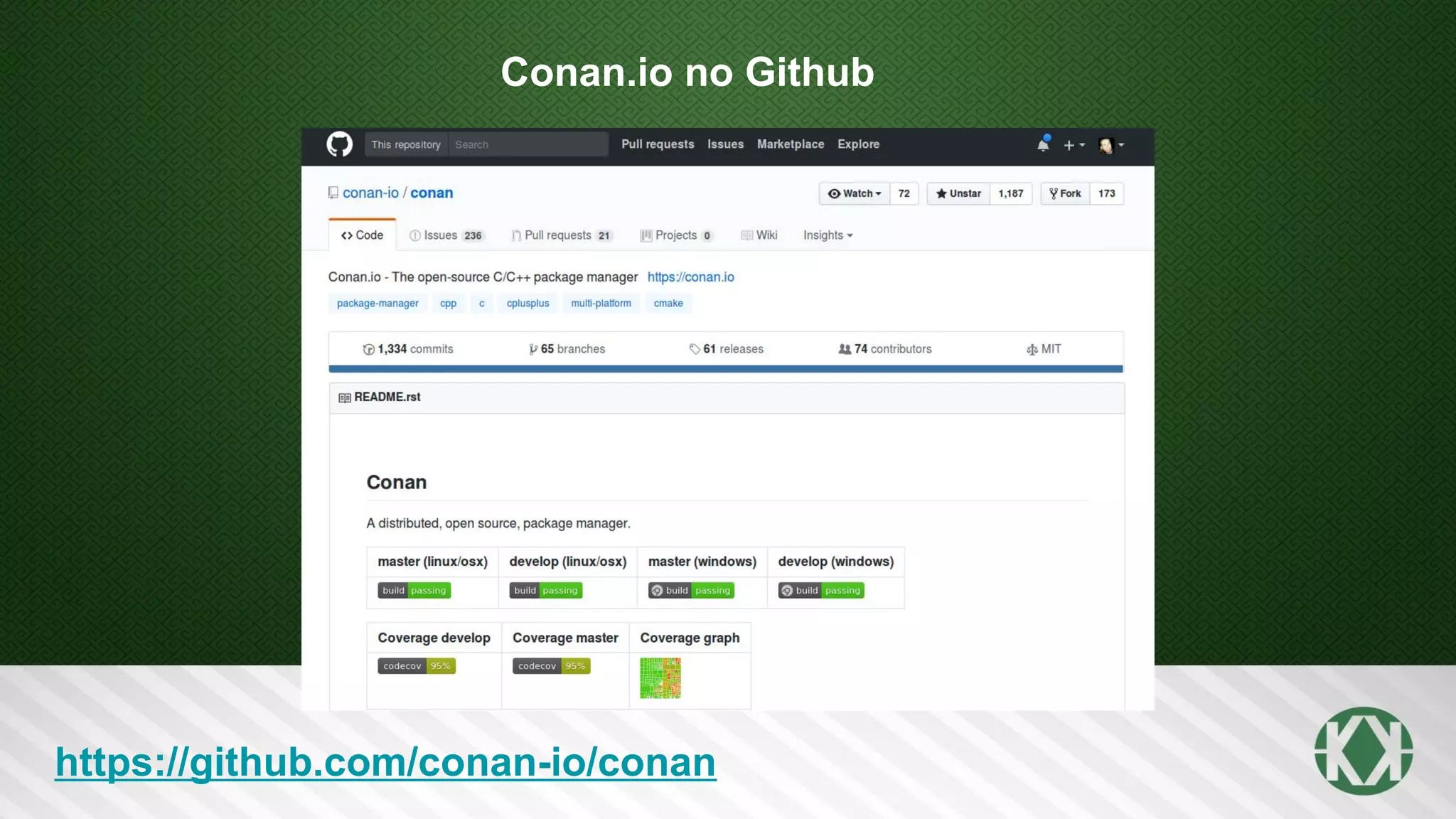 Conan.io no Github
https://github.com/conan-io/conan
 
