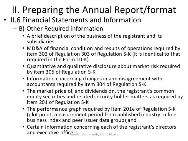 annual reports formats