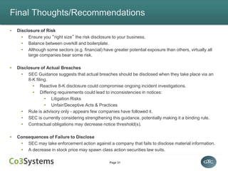 SEC Cybersecurity Disclosure Guidelines | PDF