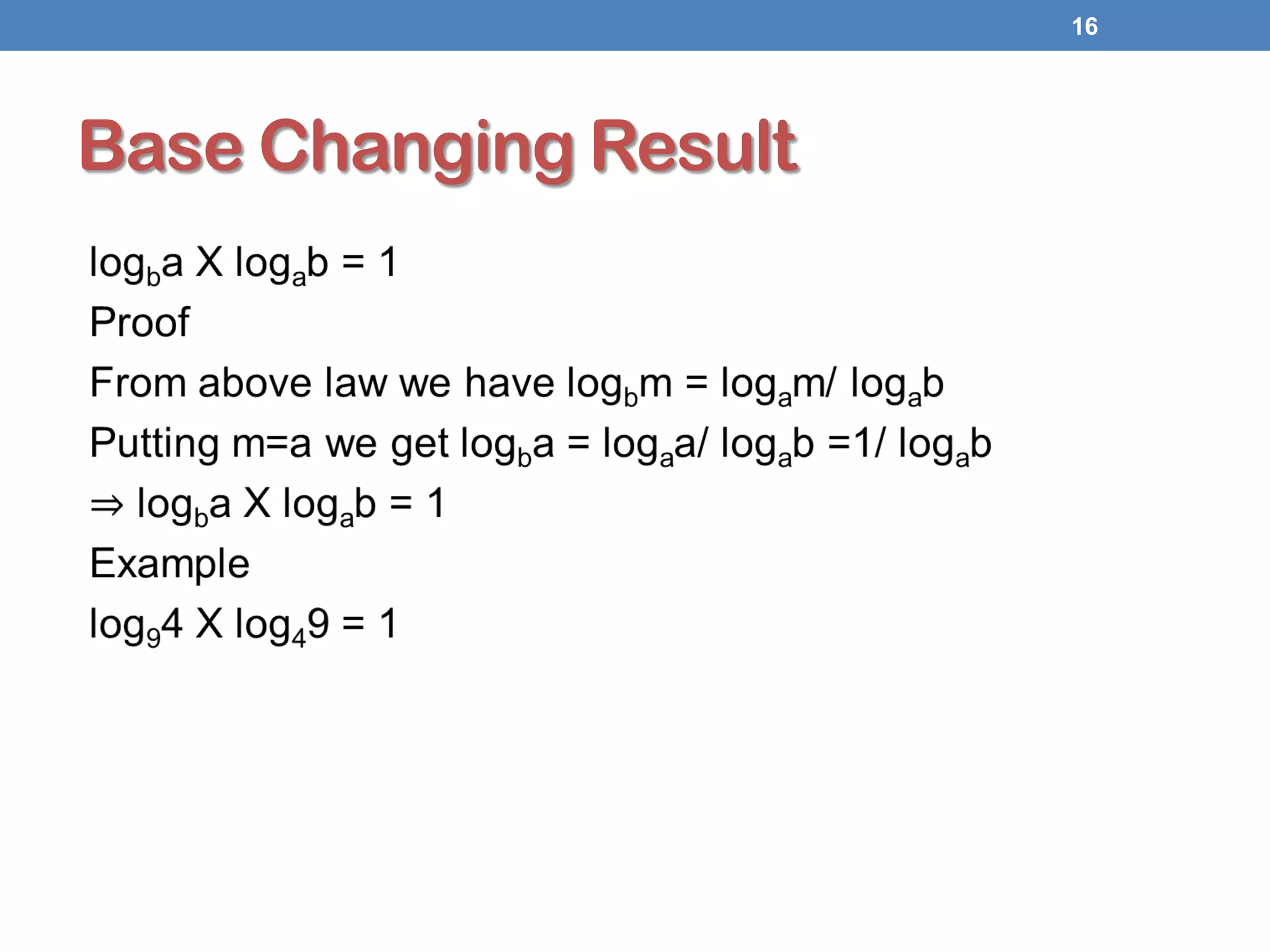 Base Changing Result
16
 