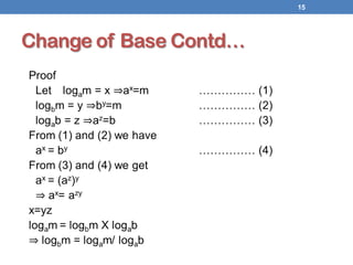 15
Change of Base Contd…
 