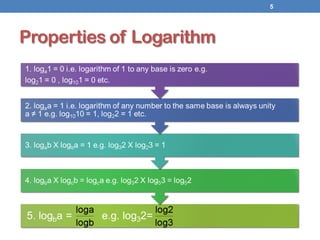 Properties of Logarithm
5
 