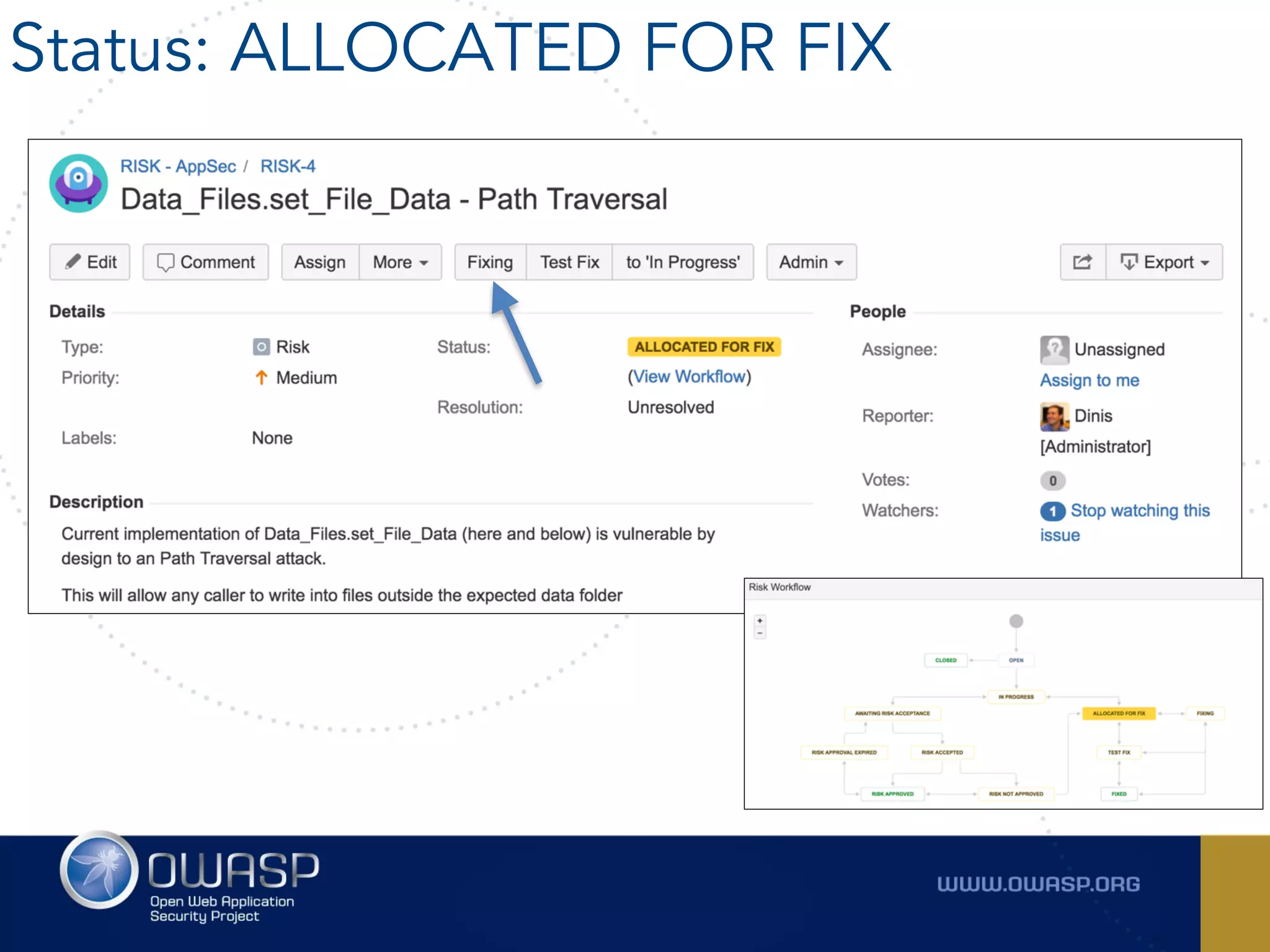 Status: ALLOCATED FOR FIX
 