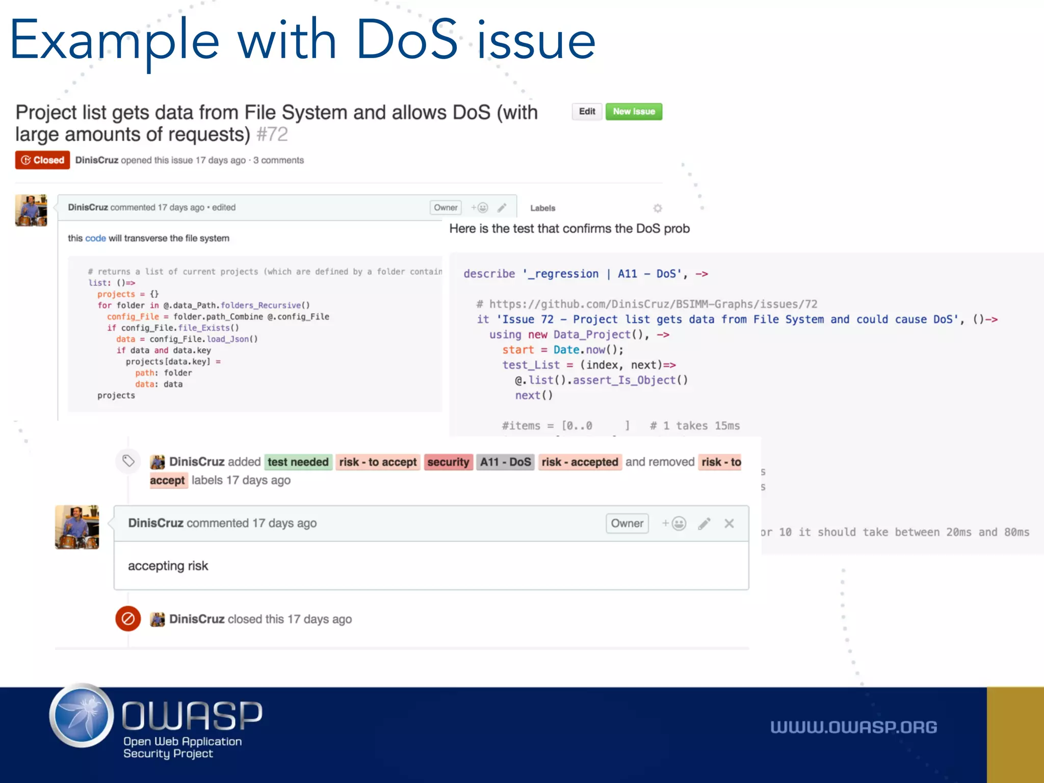 Example with DoS issue
 