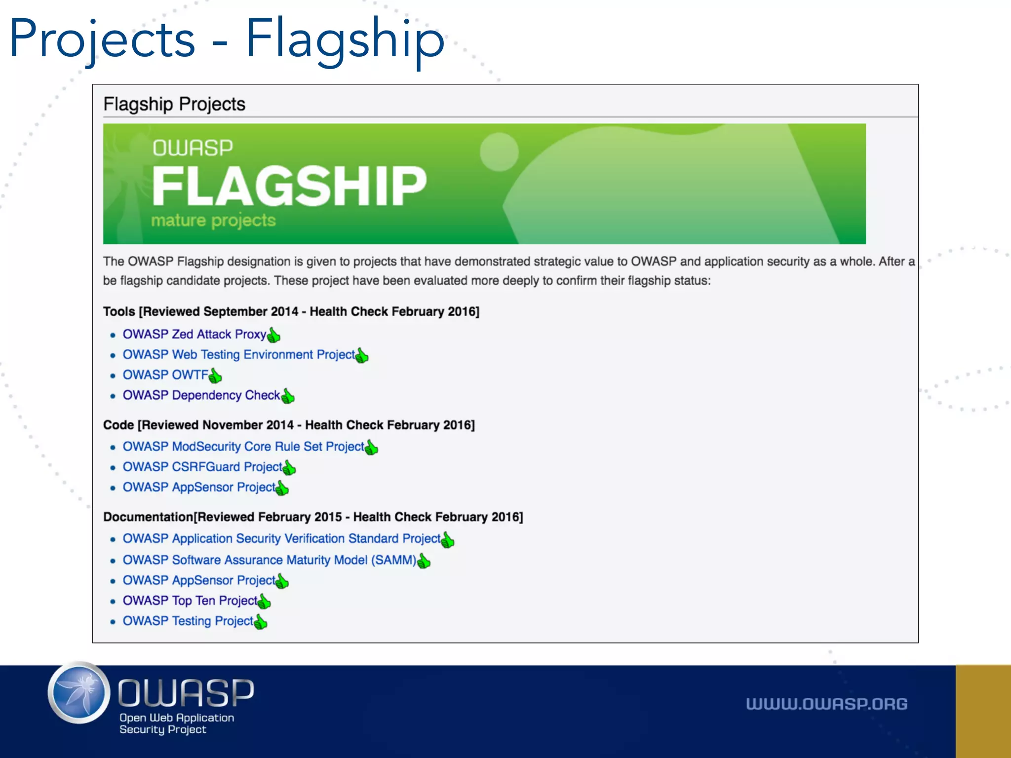Projects - Flagship
 