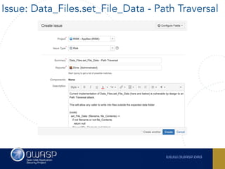 Issue: Data_Files.set_File_Data - Path Traversal
 