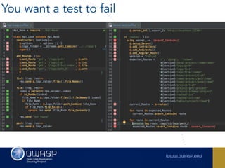 You want a test to fail
 