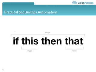 Practical SecDevOps Automation
15
 
