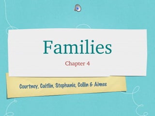 Families ,[object Object],Courtney, Caitlin, Stephanie, Collin & Aimee 