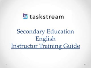 Secondary Education
English
Instructor Training Guide
1

 