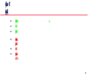 Menu systems -- advantages and disadvantages Users need not remember command names as they are always presented with a list of valid commands Typing effort is minimal User errors are trapped by the interface Actions which involve logical conjunction (and)  or disjunction (or) are awkward to represent If there are many choices, some menu structuring facility must be used Experienced users find menus slower than  command language 