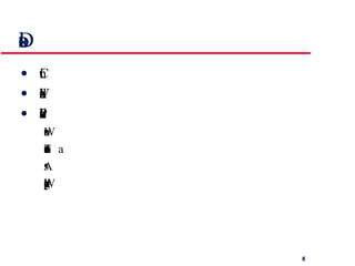 Data visualisation Concerned with techniques for displaying large amounts of information Visualisation can reveal relationships between entities and trends in the data Possible data visualisations are: Weather information collected from a number of sources The state of a telephone network as a linked set of nodes A model of a molecule displayed in 3 dimensions Web pages displayed as a hyperbolic tree 