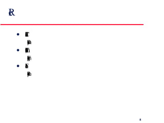 Reliability achievement Fault avoidance -- discussed further in Ch 24 Development technique are used that either minimise the possibility of mistakes or trap mistakes before they result in the introduction of system faults-- no pointers Fault detection and removal -- Ch 19, 20 Verification and validation techniques that increase the probability of detecting and correcting errors before the system goes into service are used Fault tolerance -- Ch 18 Run-time techniques are used to ensure that system faults do not result in system errors and/or that system errors do not lead to system failures 