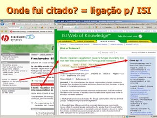 Onde fui citado? = ligação p/ ISI 