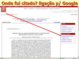 Onde fui citado? ligação p/ Google 