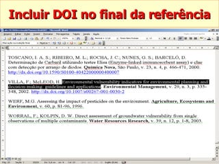 Incluir DOI no final da referência 