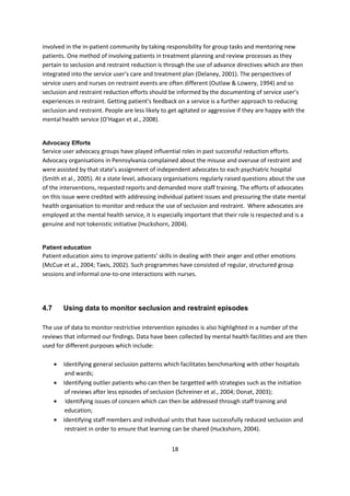 Seclusion and physical restraint reduction knowledge review | PDF