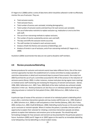 Seclusion and physical restraint reduction knowledge review | PDF