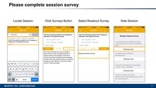 MURPHY OIL CORPORATION 13
Please complete session survey
Locate Session Click Surveys Button Select Breakout Survey Rate Session
 