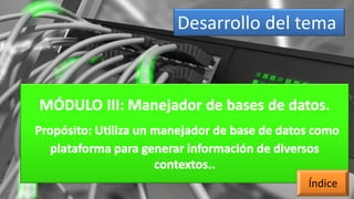 Desarrollo del tema
Índice
 