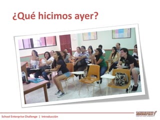 ¿Qué hicimos ayer?




School Enterprise Challenge | Introducción
 