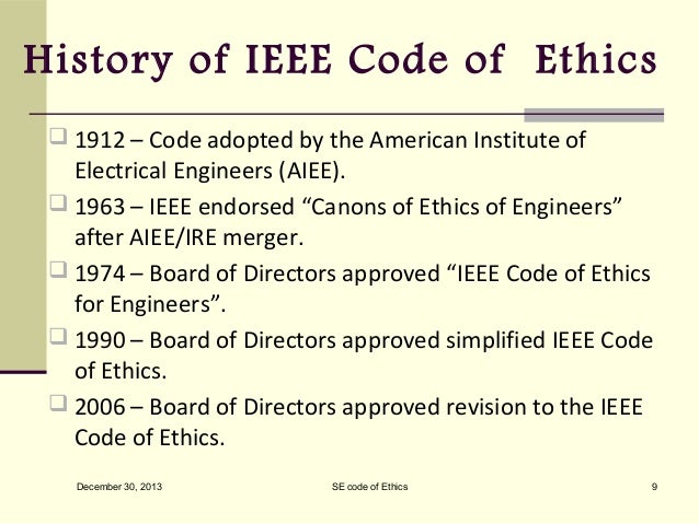 Code Of Ethics Of Ieee Computer Society