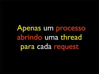 Apenas um processo
abrindo uma thread
 para cada request
 