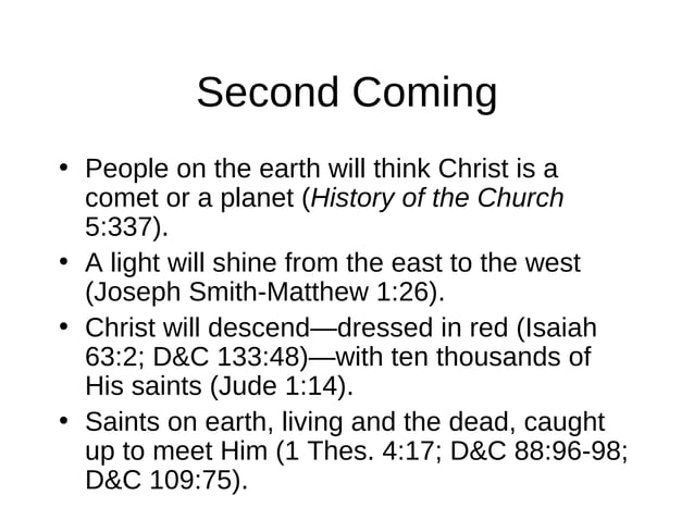 Second Coming Of Jesus Christ LDS PPT