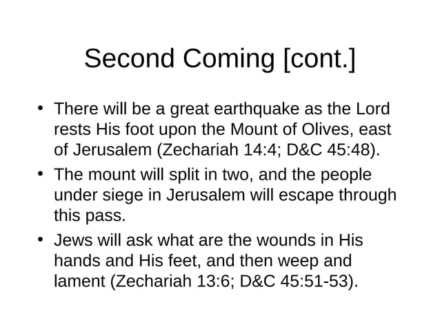 Second Coming Of Jesus Christ LDS PPT