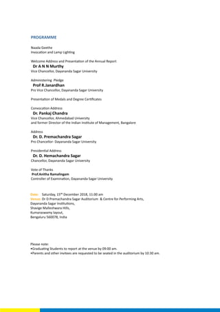 Second Annual Convocation for all Graduating Students of DSU | PDF