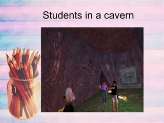 Students in a cavern 