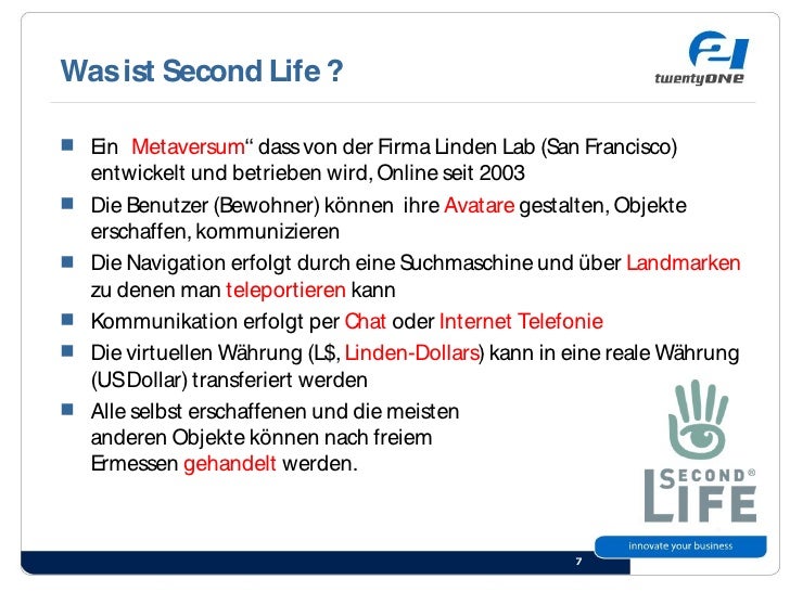 Second Life Die Virtuelle Welt Erleben