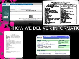 HOW WE DELIVER INFORMATION 