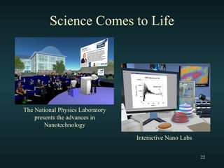 Science Comes to Life The National Physics Laboratory presents the advances in Nanotechnology Interactive Nano Labs 