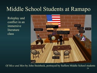 Middle School Students at Ramapo Roleplay and conflict in an immersive  literature  class Of Mice and Men  by John Steinbeck, portrayed by Suffern Middle School students 