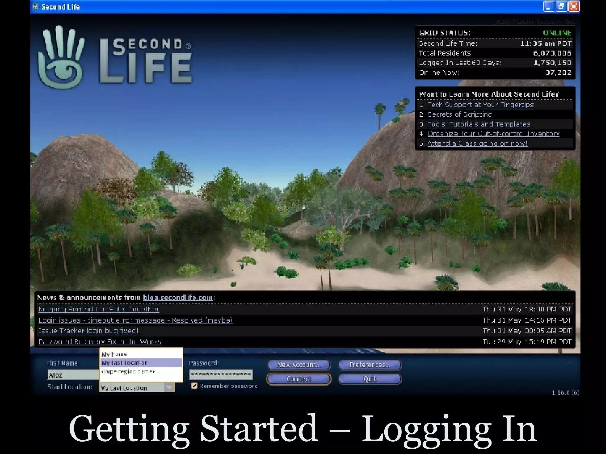 Getting Started – Logging In 