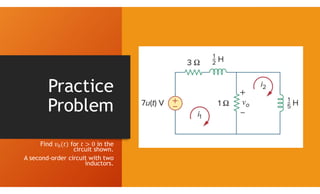 Practice
Problem
Find for in the
circuit shown.
A second-order circuit with two
inductors.
 
