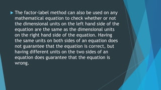 Second application of dimensional analysis | PPTX
