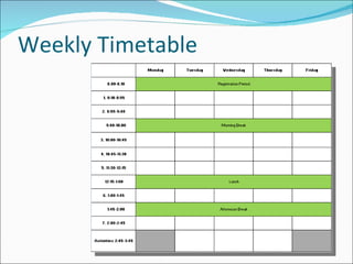 Weekly Timetable 