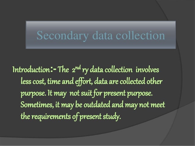 Secondary Data Collection Mjm