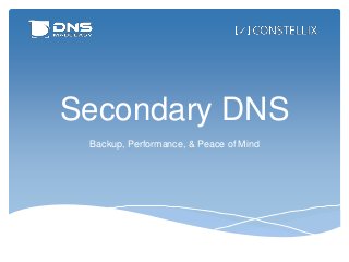 Secondary DNS
Backup, Performance, & Peace of Mind
 